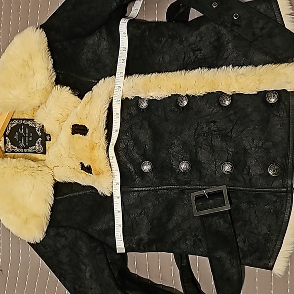 Guess Jeans LA faux suede faux fur moto jacket - Picture 5 of 7